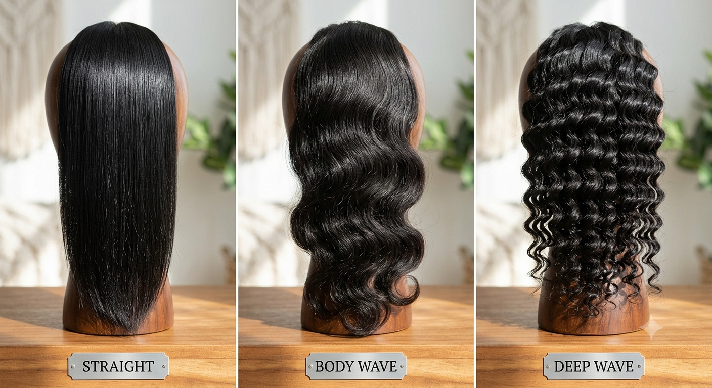 Straight vs Body Wave vs Deep Wave hair bundles comparison