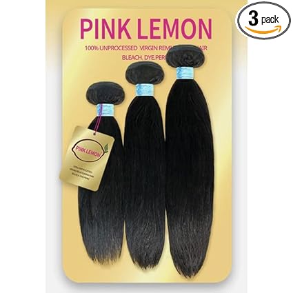 Pink Lemon Straight 18 to 22 inch bundles