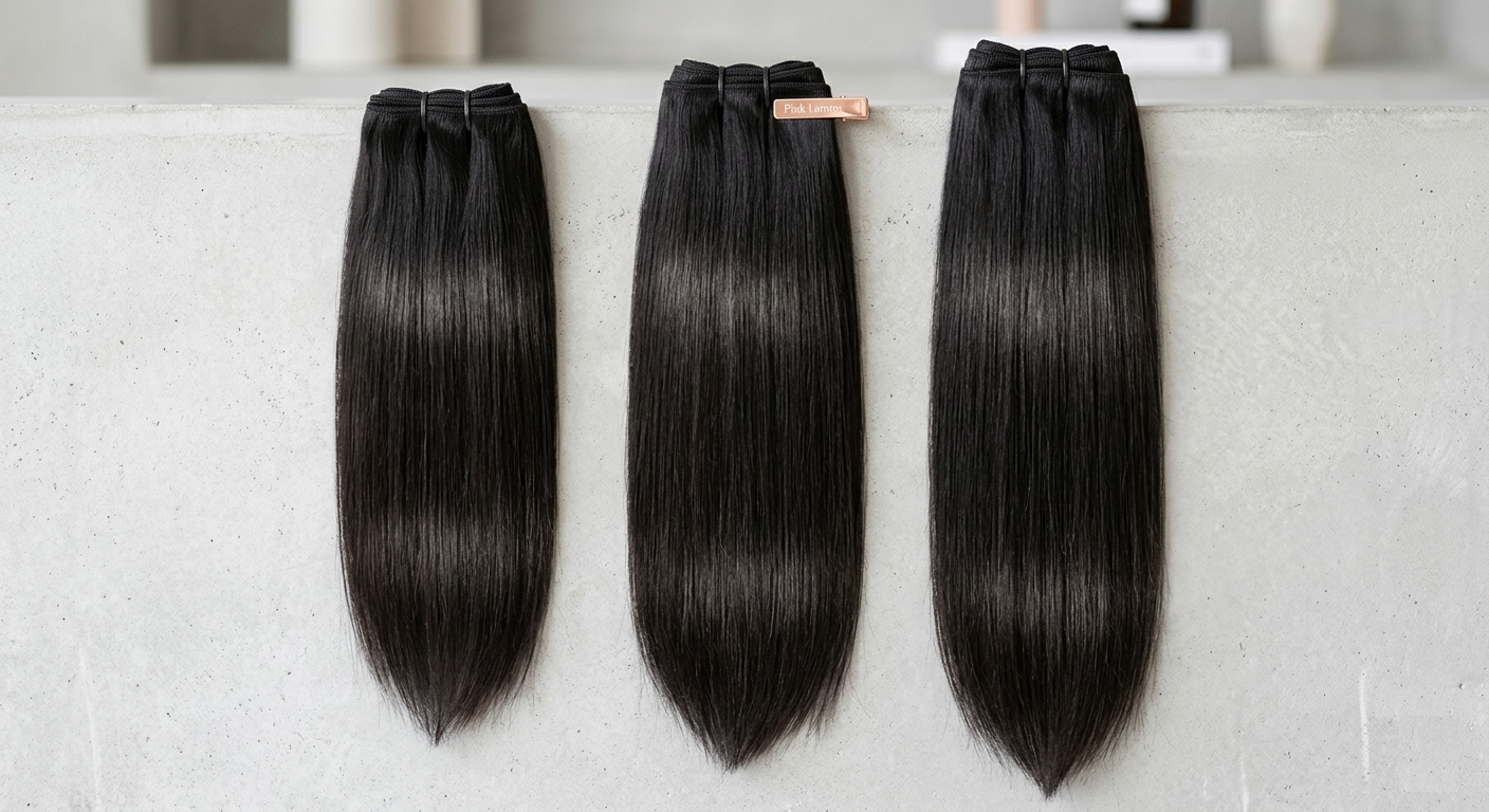 Pink Lemon straight hair bundles, 13A virgin human hair